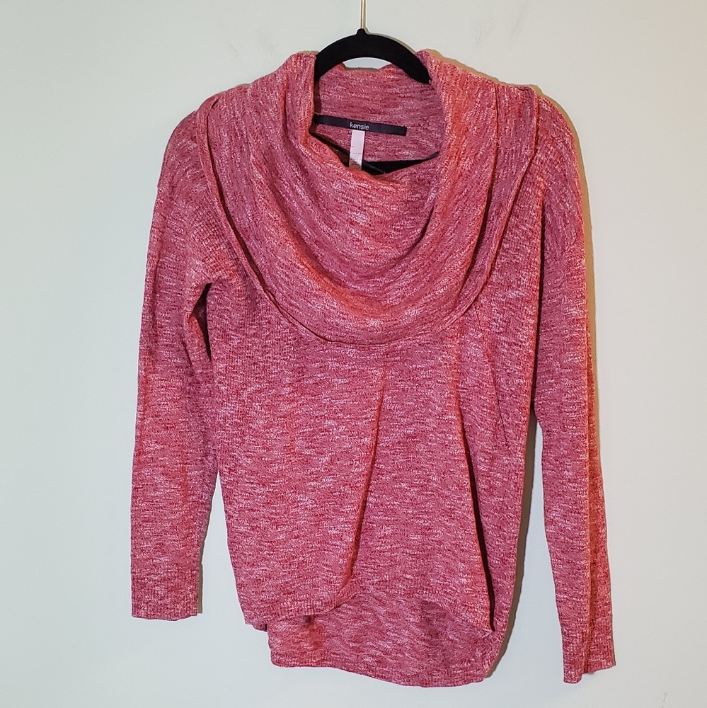 EUC! Kensie Red Woven Knit Cowl Neck Pullover Sweater for Layering Size XS - Picture 3 of 9